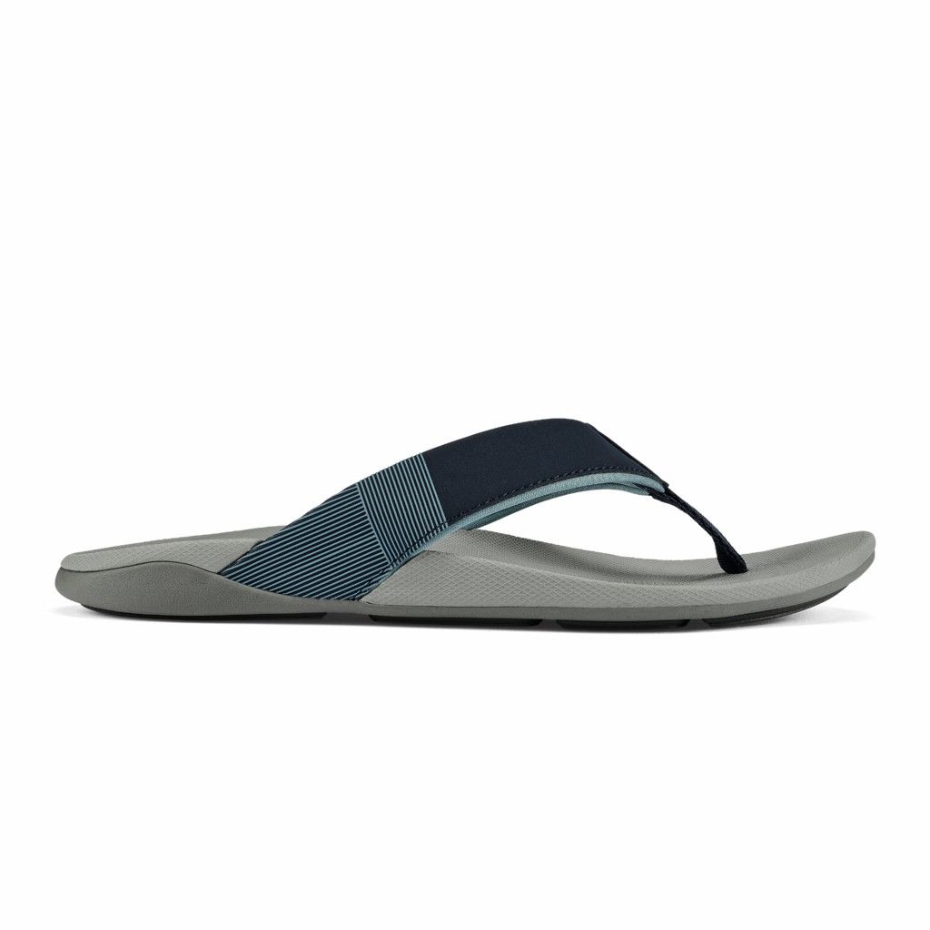 Olukai Men's Malanai Flip Flop - Ombre Blue / Sharkskin US659-310